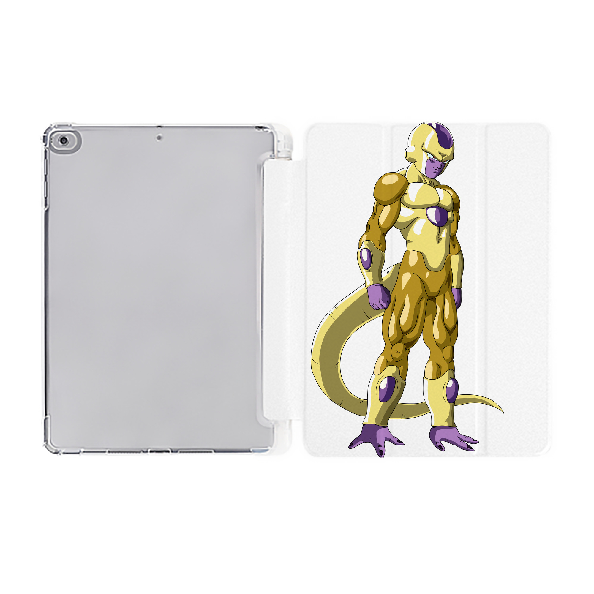 （画像用） ドラゴンボール フリーザ DRAGON BALL Frieza IPad ケース ペン収納付き 三つ折りスタンド PUレザー×シリコン 対応機種9.5/10.5/10.9インチ